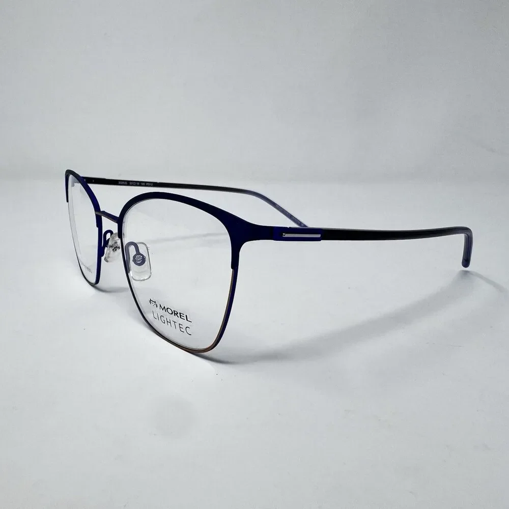 Morel Lightec 30252L 53-18-140 Eyeglass Frames Blue Bronze France